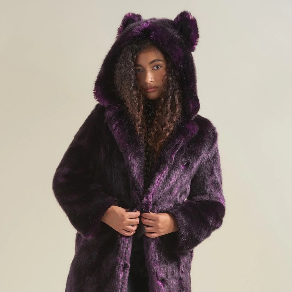SpiritHoods MIDNIGHT WOLF LUXE CLASSIC FAUX FUR COAT | Women’s XS